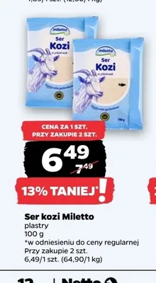 Ser kozi Miletto plastry promocja w Netto