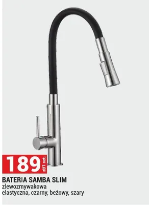 BATERIA SAMBA SLIM zlewozmywakowa elastyczna, czarny, beżowy, szary promocja w Merkury Market