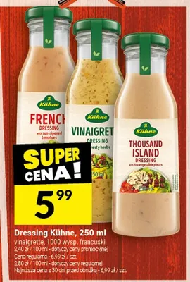 Dressing Kühne vinaigrette, 1000 wysp, francuski promocja w Twój Market