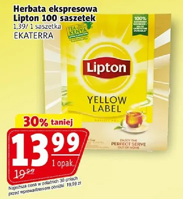 Herbata ekspresowa lipton 100 saszetek promocja w Prim Market