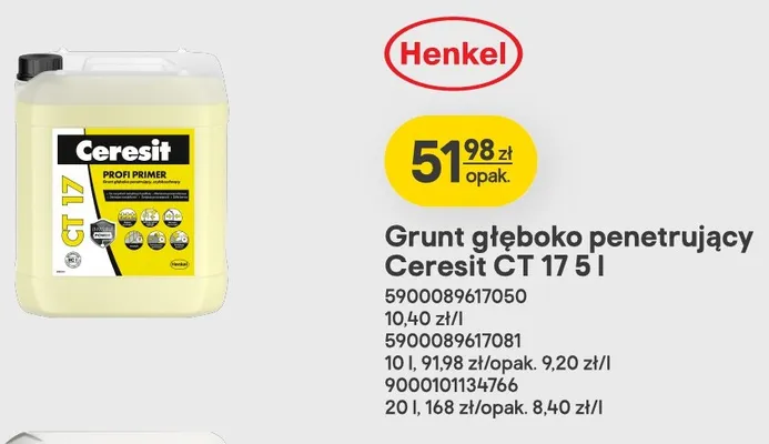 Grunt głęboko penetrujący Ceresit promocja w Castorama