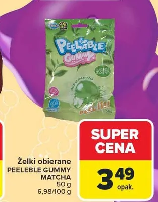 Żelki obierane matcha promocja w Carrefour