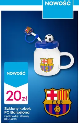 Szklany kubek z pokrywką i słomką 450 ml promocja w Pepco