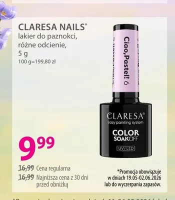 Lakier do paznokci CLARESA NAILS promocja w Hebe
