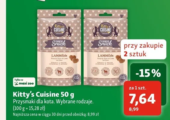 Przysmaki dla kota Kitty's Cuisine promocja w MAXI ZOO
