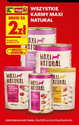Karma dla psa Maxi Natural cielęcina z królikiem i groszkiem promocja w Biedronka