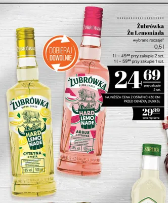 Napój alkoholowy Żubrówka Hard Lemonade Cytryna z Miętą promocja w POLOmarket