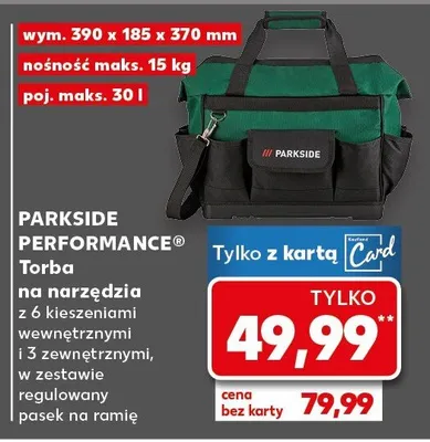 Torba na narzędzia z 6 kieszeniami wewnętrznymi i 3 zewnętrznymi, w zestawie regulowany pasek na ramię promocja w Kaufland