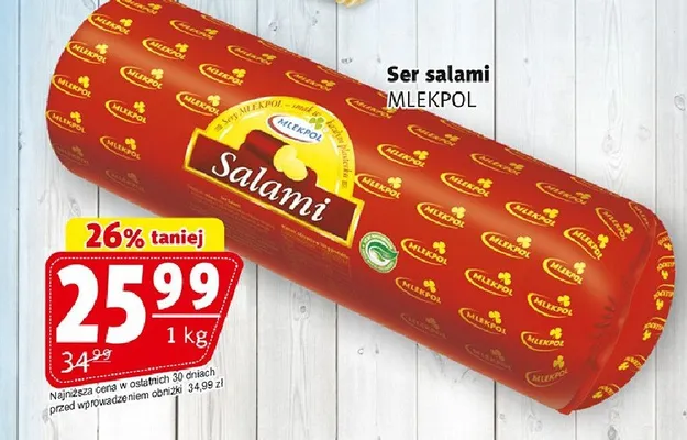 Ser salami Mlekpol promocja w Prim Market