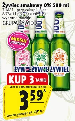 Piwo Żywiec smakowy 0% bezalkoholowy Grupa Żywiec wybrane rodzaje promocja w Prim Market