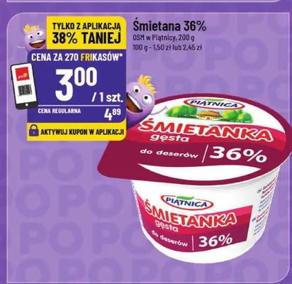 Śmietana 36% promocja w POLOmarket