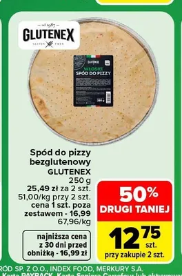 Spód do pizzy bezglutenowy Glutenex promocja w Carrefour