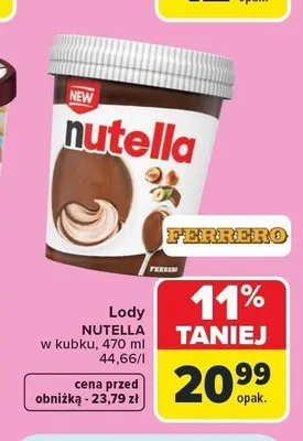 Lody Nutella promocja w Carrefour Market