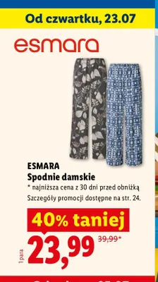 Spodnie damskie Esmara promocja w Lidl