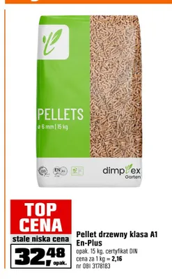 Pellet drzewny klasa A1 En-Plus Dimplex promocja w OBI
