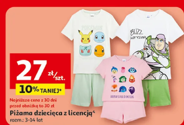 Piżama dziecięca z licencją Inextenso rozm. 3-14 lat promocja w Auchan