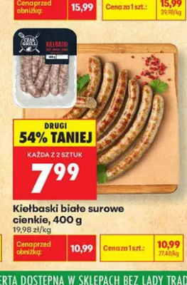 Kiełbaski białe surowe cienkie Czas na Grill promocja w Biedronka
