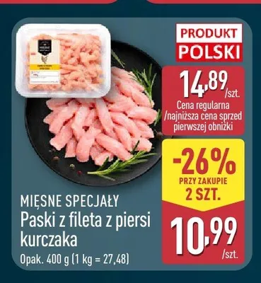 Paski z fileta z piersi kurczaka Mięsne Specjały promocja w Aldi