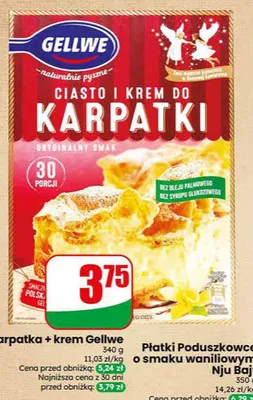 Ciasto karpatka + krem Gellwe promocja w Dino