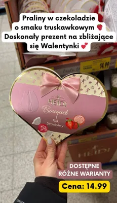 Praliny w czekoladzie Bouquet Pink Strawberry o smaku truskawkowym promocja w Kaufland