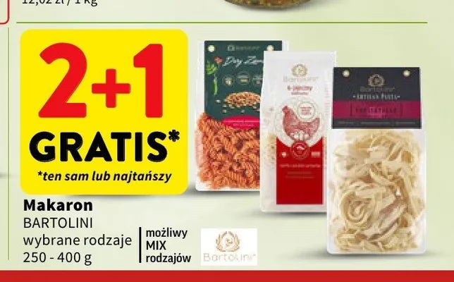 Makaron Bartolini świderki promocja w Intermarche