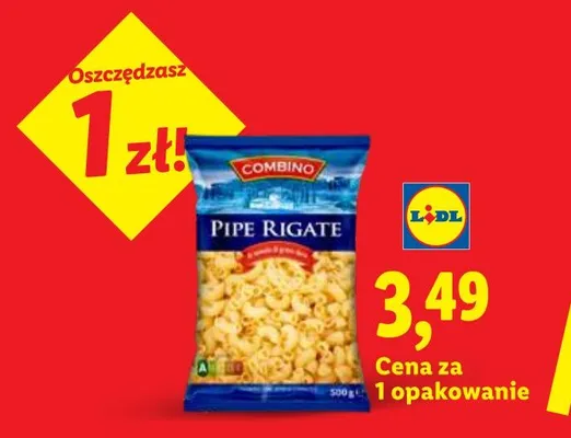 Makaron Pipe Rigate Combino promocja w Lidl