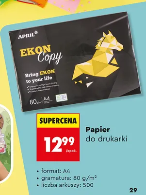 Papier do drukarki Ekon Copy promocja w Biedronka