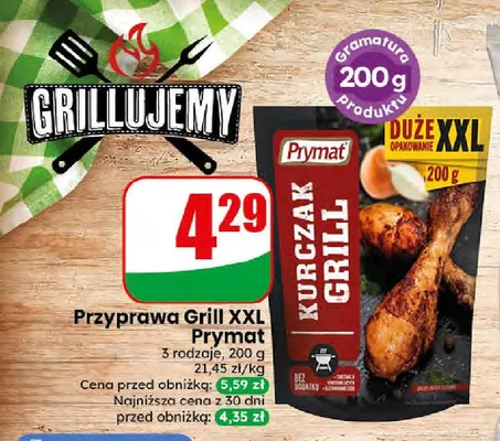 Przyprawa do kurczaka grill Prymat XXL promocja w Dino