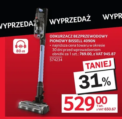 Odkurzacz bezprzewodowy pionowy Bissell 4090N promocja w Selgros