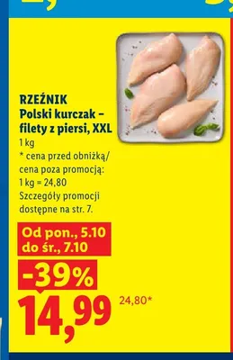 Polski kurczak filety z piersi XXL Rzeźnik promocja w Lidl