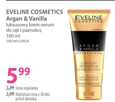 Luksusowy krem-serum do rąk i paznokci Argan & Vanilla promocja w Hebe