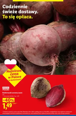 Buraki czerwone polskie luzem promocja w Lidl