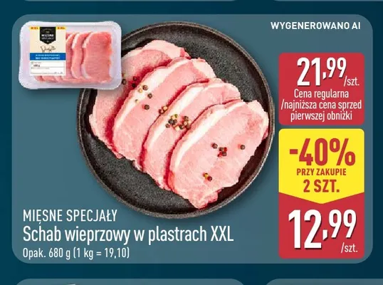 Schab wieprzowy w plastrach XXL Mięsne Specjały promocja w Aldi