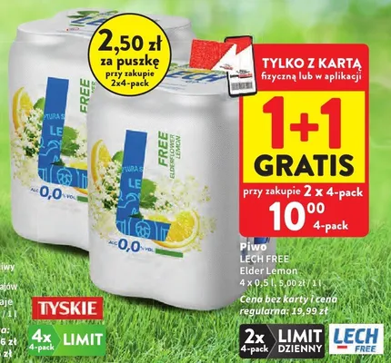 Piwo Lech Free Elder Lemon promocja w Intermarche