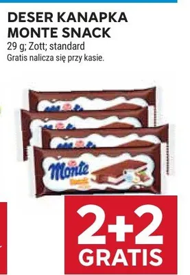 Deser kanapka Monte Snack promocja w Stokrotka