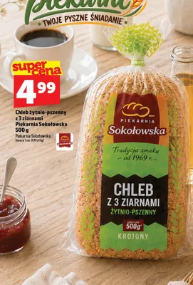 Chleb żytnio-pszenny z 3 ziarnami Piekarnia Sokołowska promocja w TOPAZ