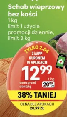 Schab wieprzowy bez kości promocja w Delikatesy Centrum