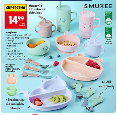 Sztućce dziecięce Smukee promocja w Biedronka