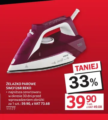 Żelazko parowe SIM3126R Beko promocja w Selgros