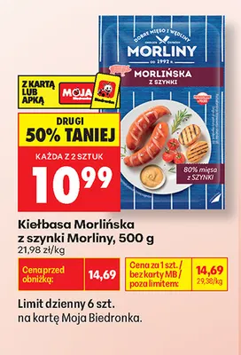 Kiełbasa Morlińska z szynki Morliny promocja w Biedronka