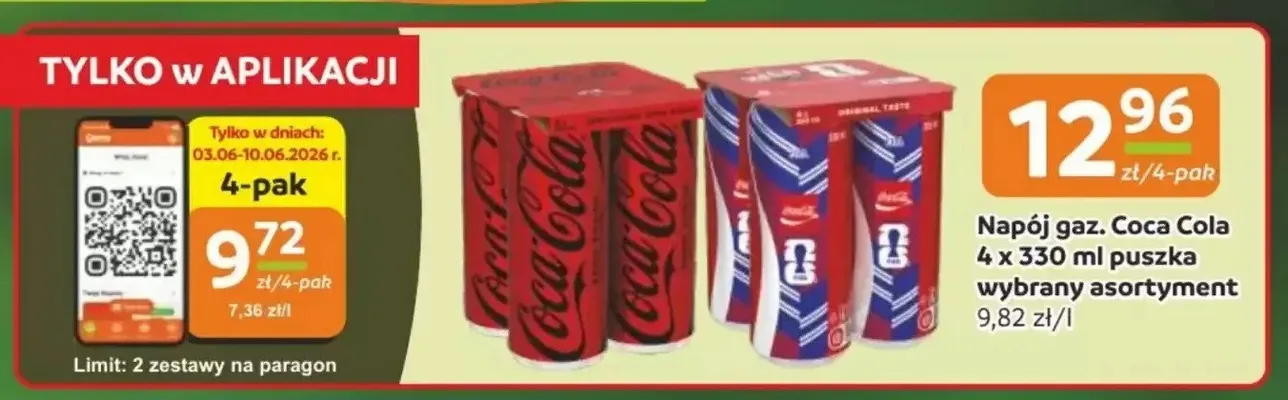 Napój gazowany Coca-Cola 4-pak 330ml promocja w Gama