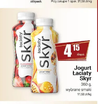 Jogurt pitny Łaciaty Skyr mango-marakuja promocja w Premium Nasz Sklep