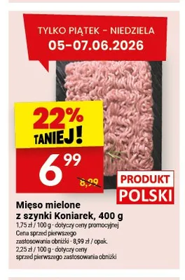 Mięso mielone z szynki Koniarek polskie promocja w Twój Market