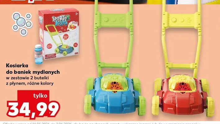 Kosiarka do baniek mydlanych Sportox Kids w zestawie 2 butelki z płynem promocja w Kaufland