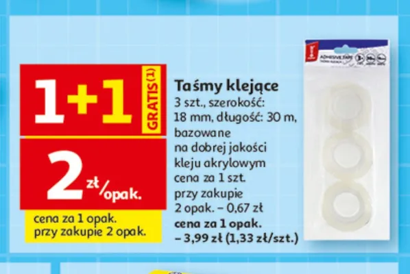 Taśmy klejące 3-pak promocja w Auchan