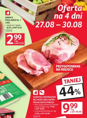 Łopatka wieprzowa bez kości bez skóry promocja w Selgros