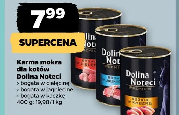 Karma mokra dla kotów Dolina Noteci Premium bogata w kaczkę promocja w Netto