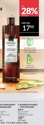Eliksir do kąpieli i pod prysznic Avon Senses Essence Lemongrass & Coconut promocja w AVON
