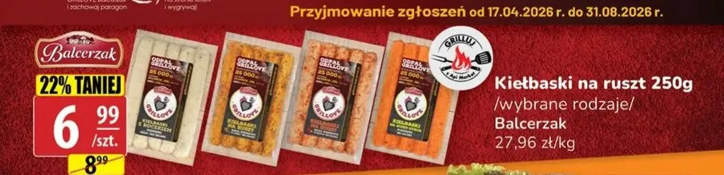 Kiełbaski na ruszt Balcerzak promocja w API Market