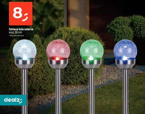Szklana kula solarna, różne kolory promocja w Dealz